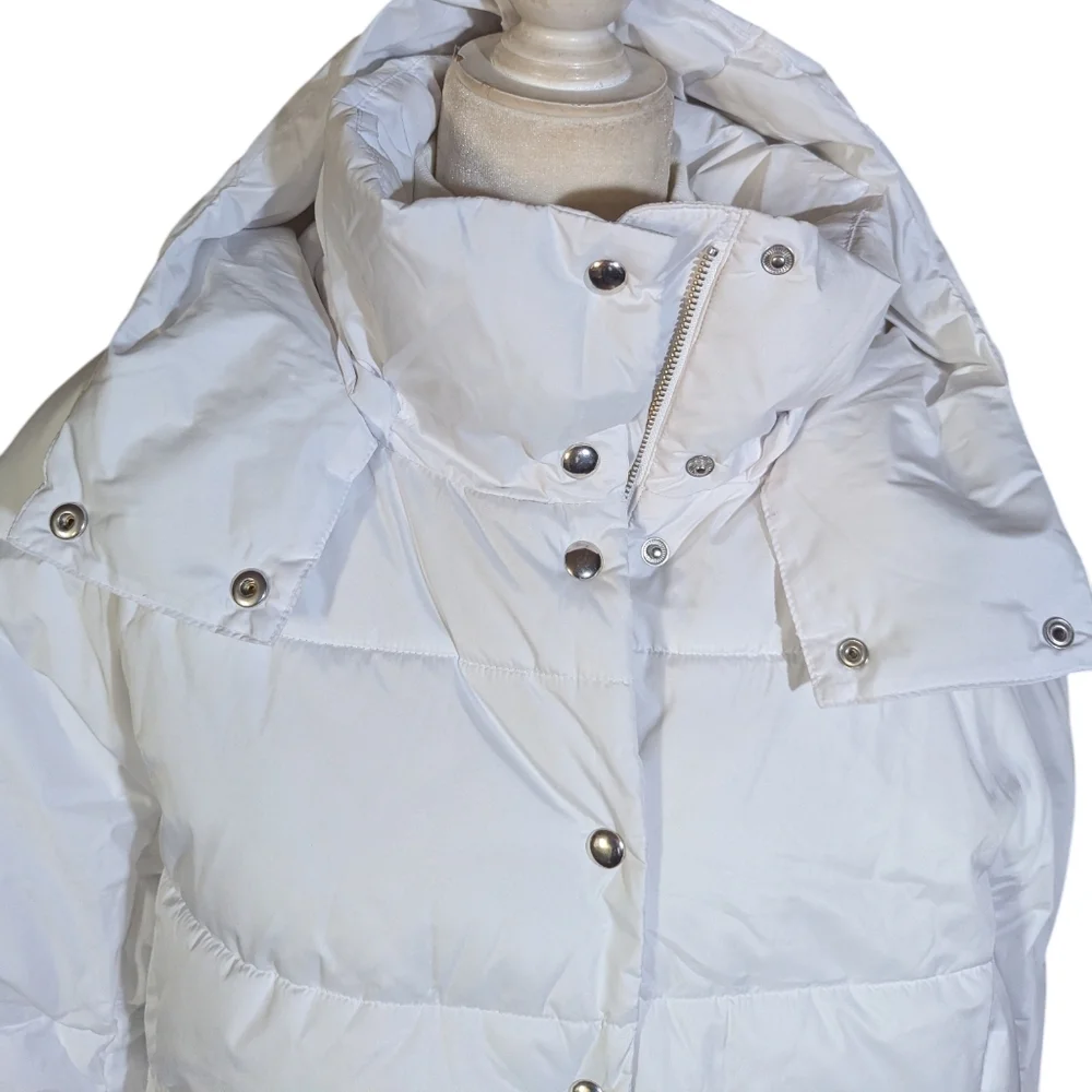 J. Crew Signature Puffer Coat Cloud Dancer Water Repellent Primaloft Warm Sz XXL